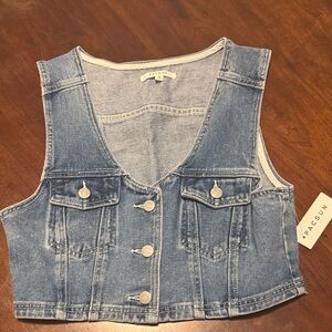 PacSun Light Blue Denim Crop Vest